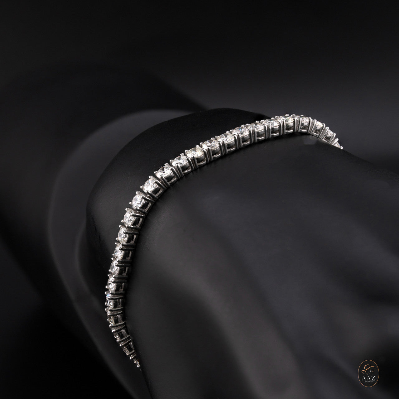 Natural Diamond 18K Gold Tennis Bracelet