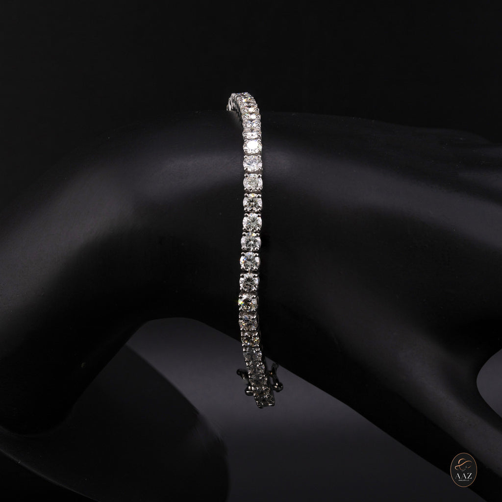 Natural Diamond 18K Gold Tennis Bracelet