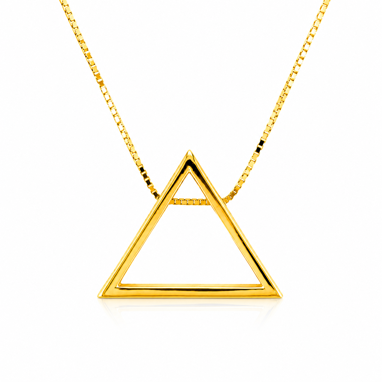Triangle Shaped 18K Gold Necklace