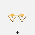 Twin Triangle 18K Gold Earrings