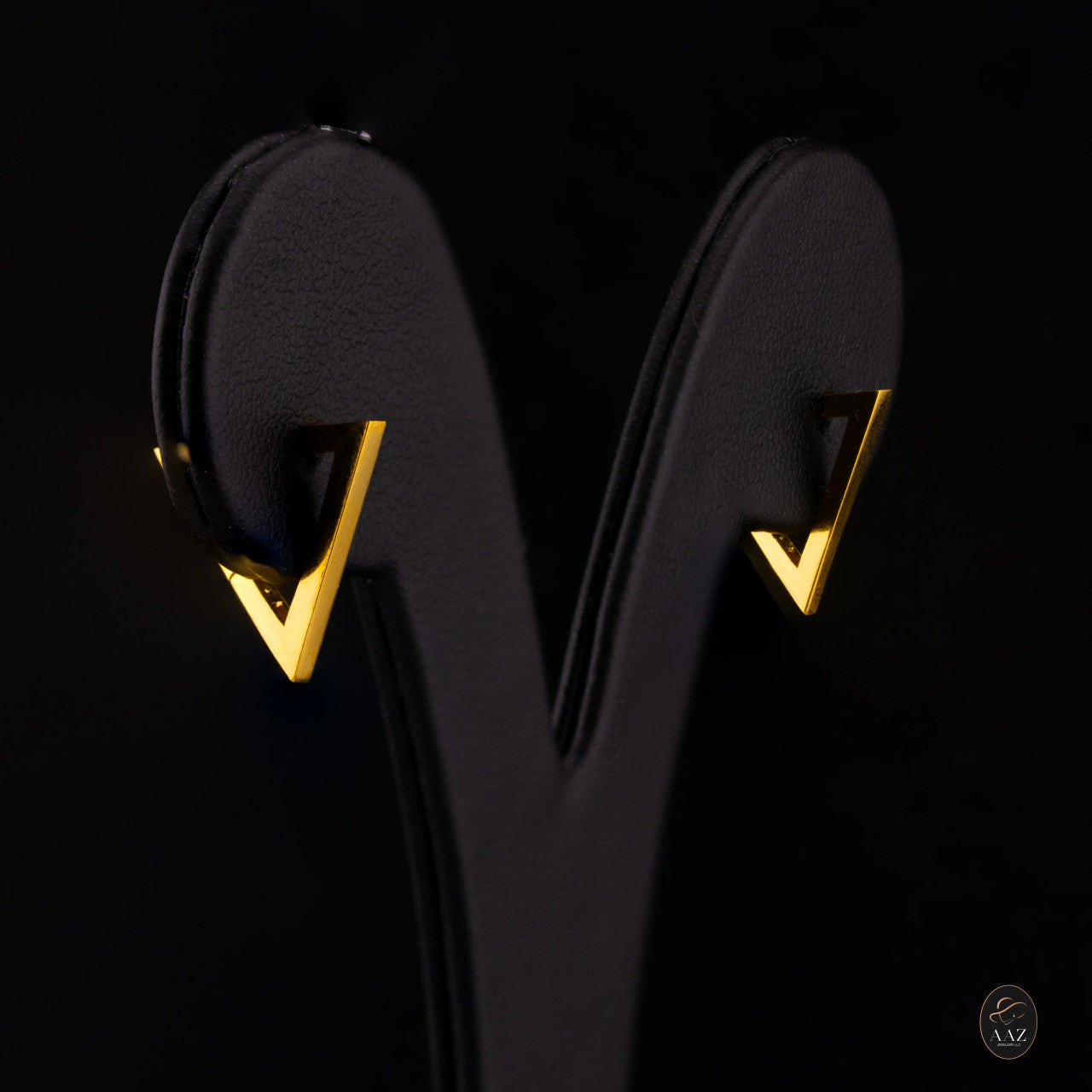 Triangle Shaped 22K Gold Earrings