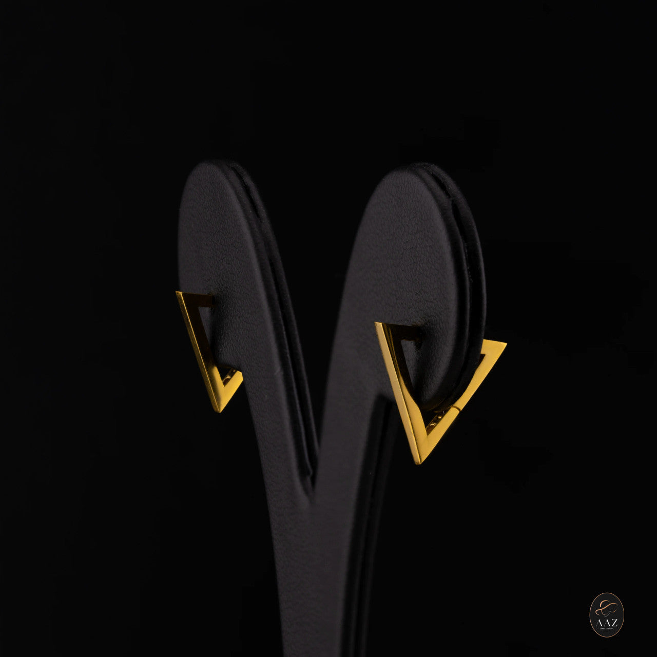 Triangle Shaped 22K Gold Earrings
