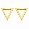 Triangle 22K Gold Hoop Earrings – Geometric Huggie Drop