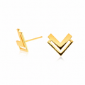Chevron 18K Gold Earrings