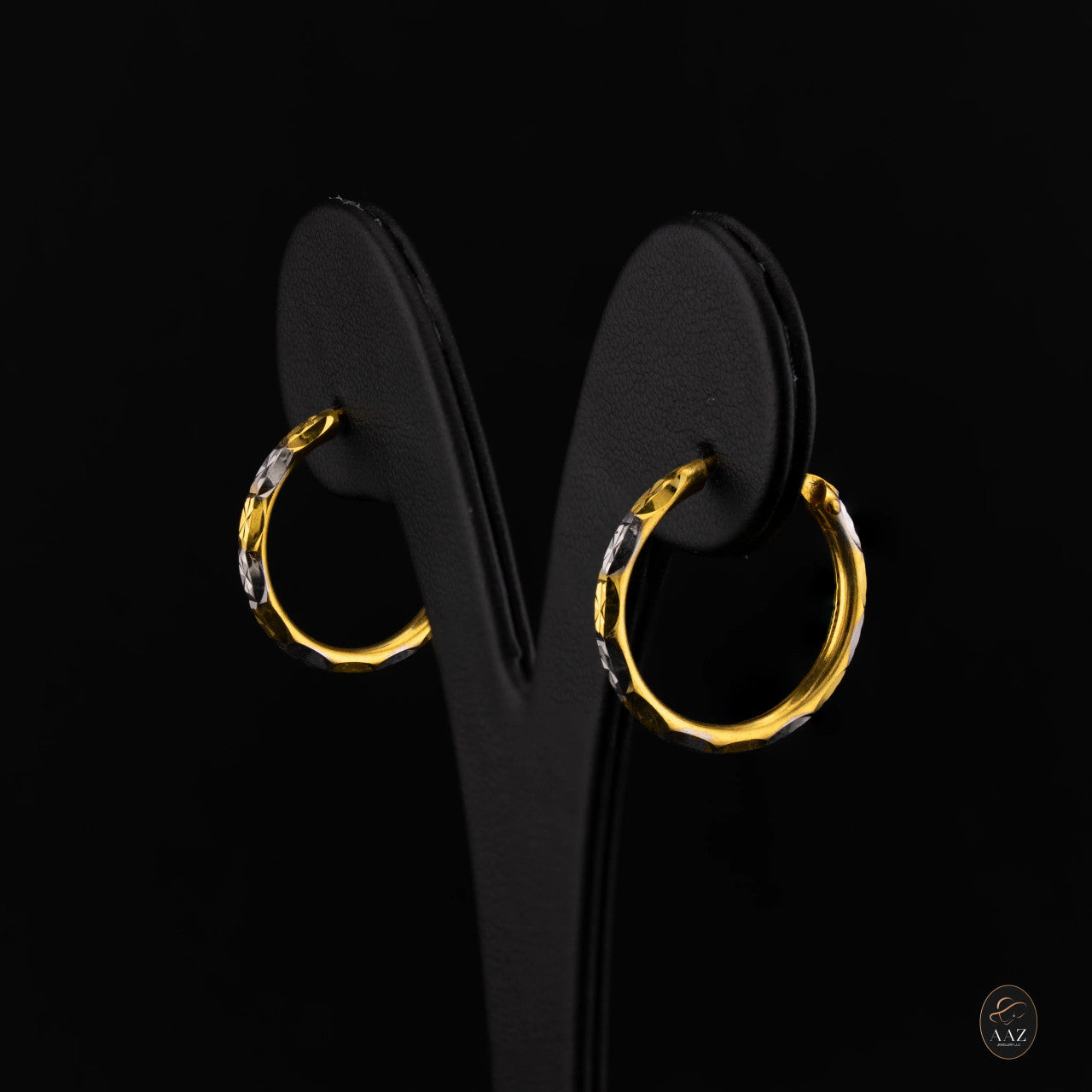 Two Toned 22K Gold Hoop Earrings