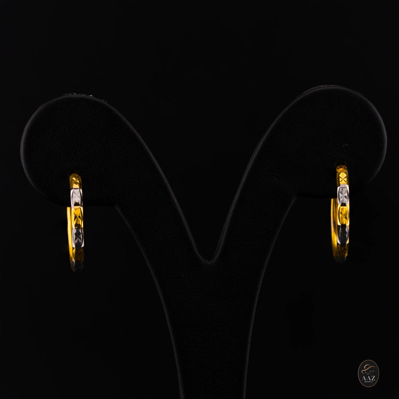 Two Toned 22K Gold Hoop Earrings