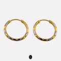 Two Toned 22K Gold Hoop Earrings