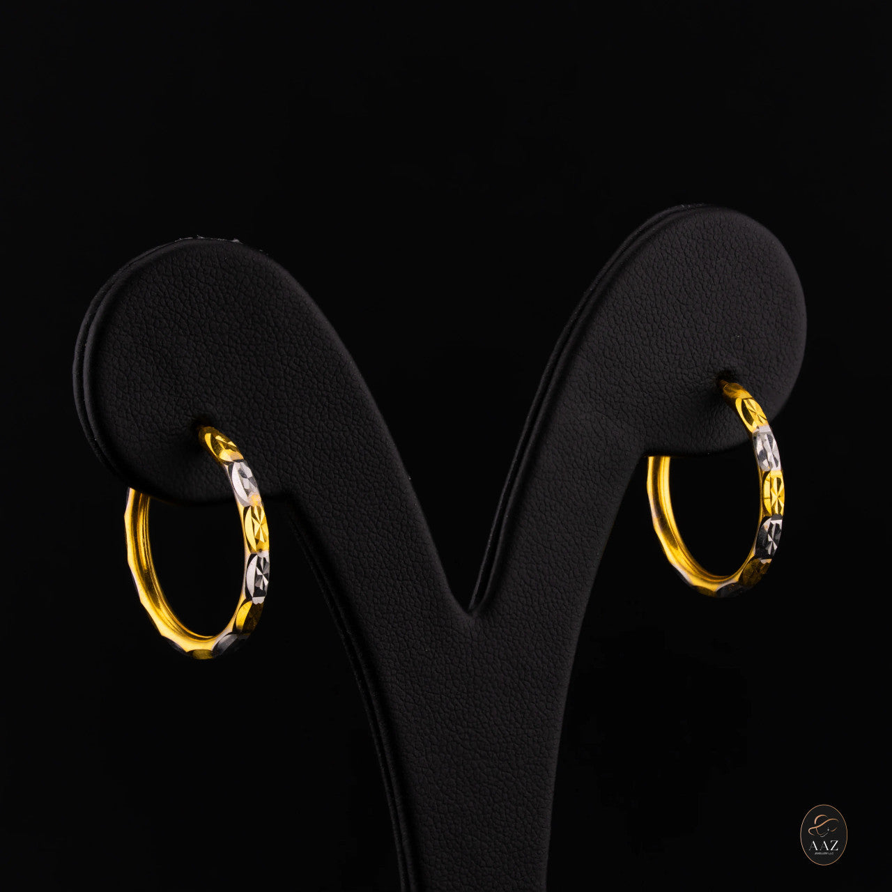 Two Toned 22K Gold Hoop Earrings