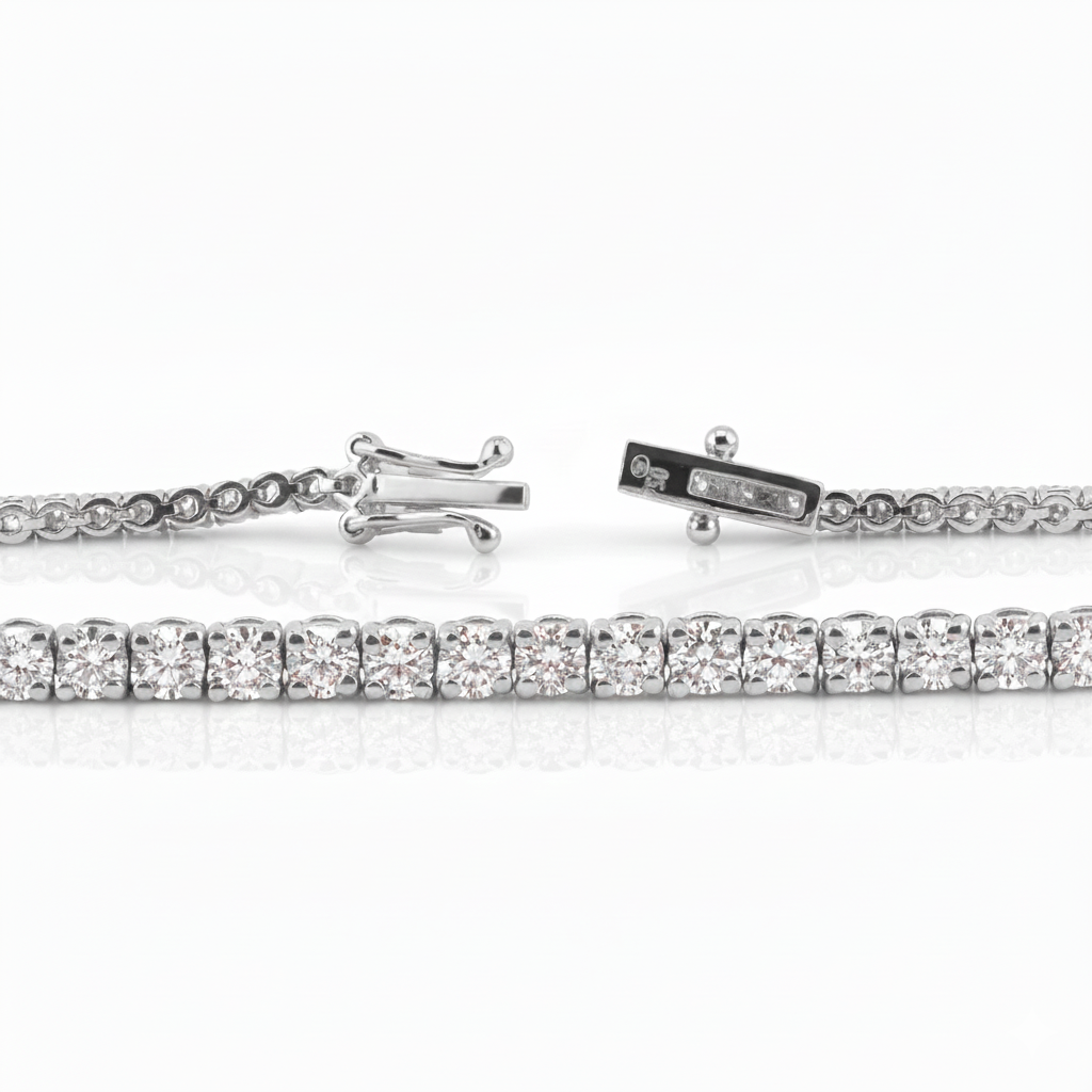 Natural Diamond 18K Gold Tennis Bracelet