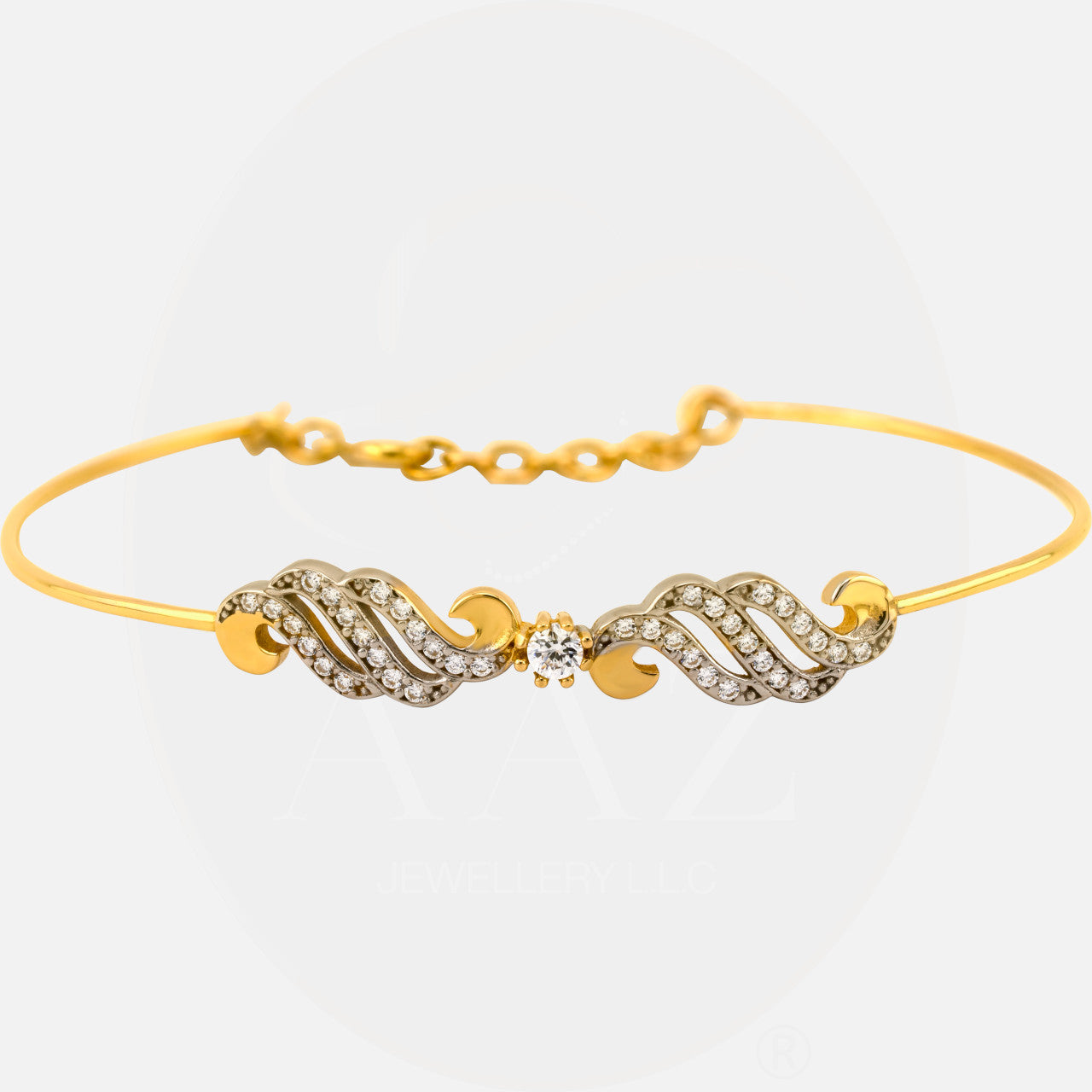 Twin Cloud 18K Gold Bangle