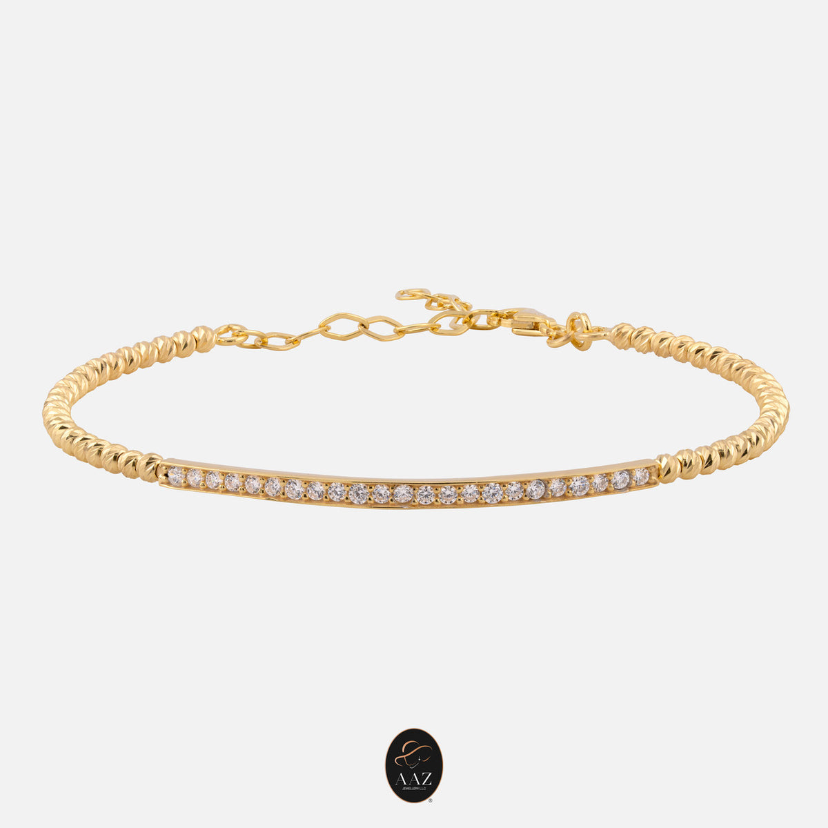 Bar 18k Gold Plated Silver Bangle