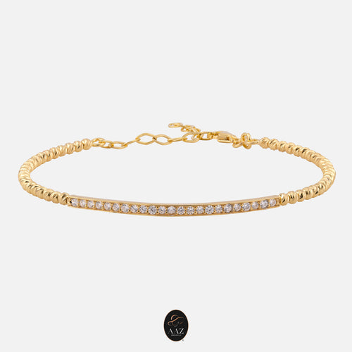 Bar 18k Gold Plated Silver Bangle
