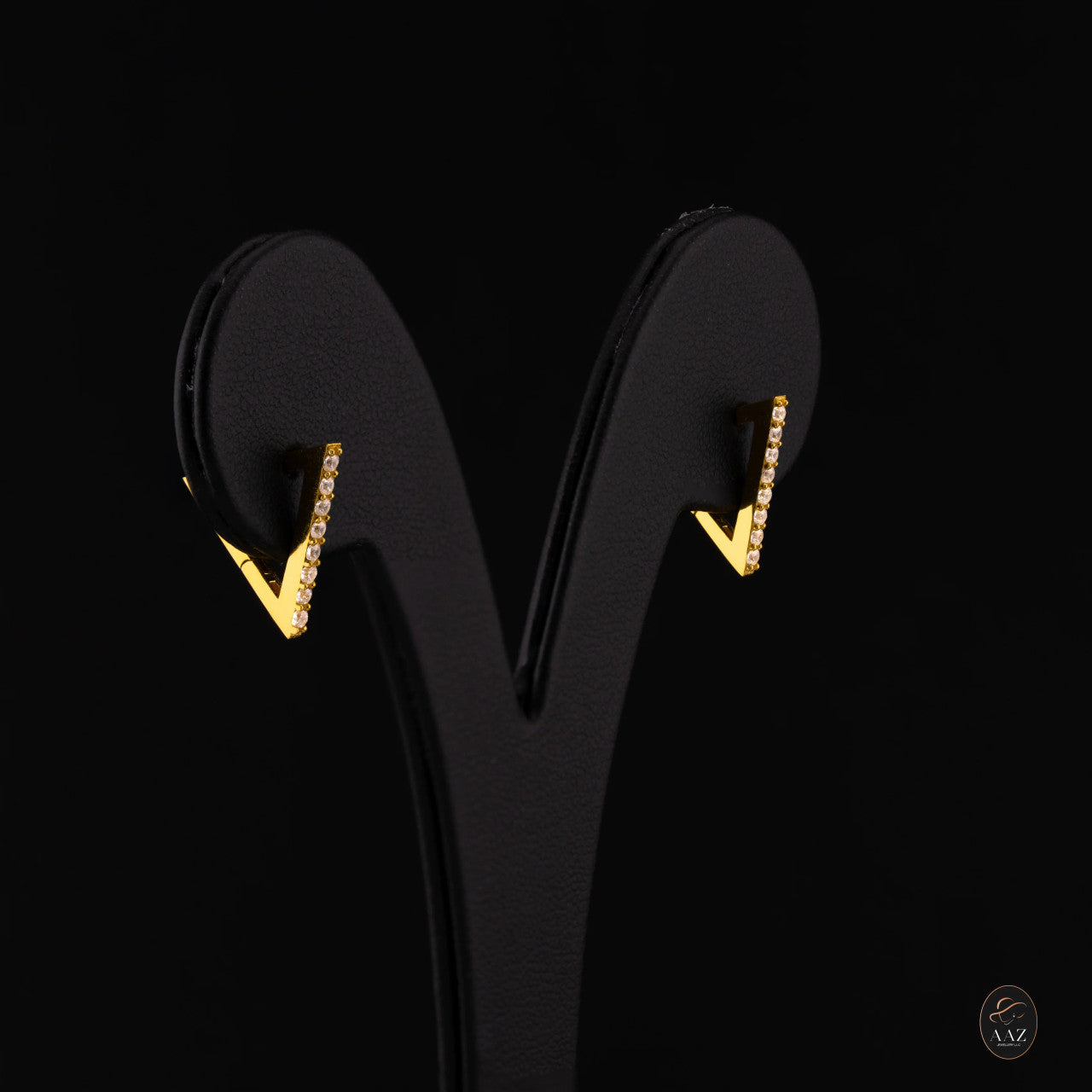 Shining Triangle 22K Gold Earrings