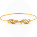 Twin Cloud 18K Gold Bangle