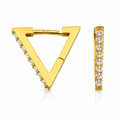 Shining Triangle 22K Gold Zircon Earrings – Geometric Luxury